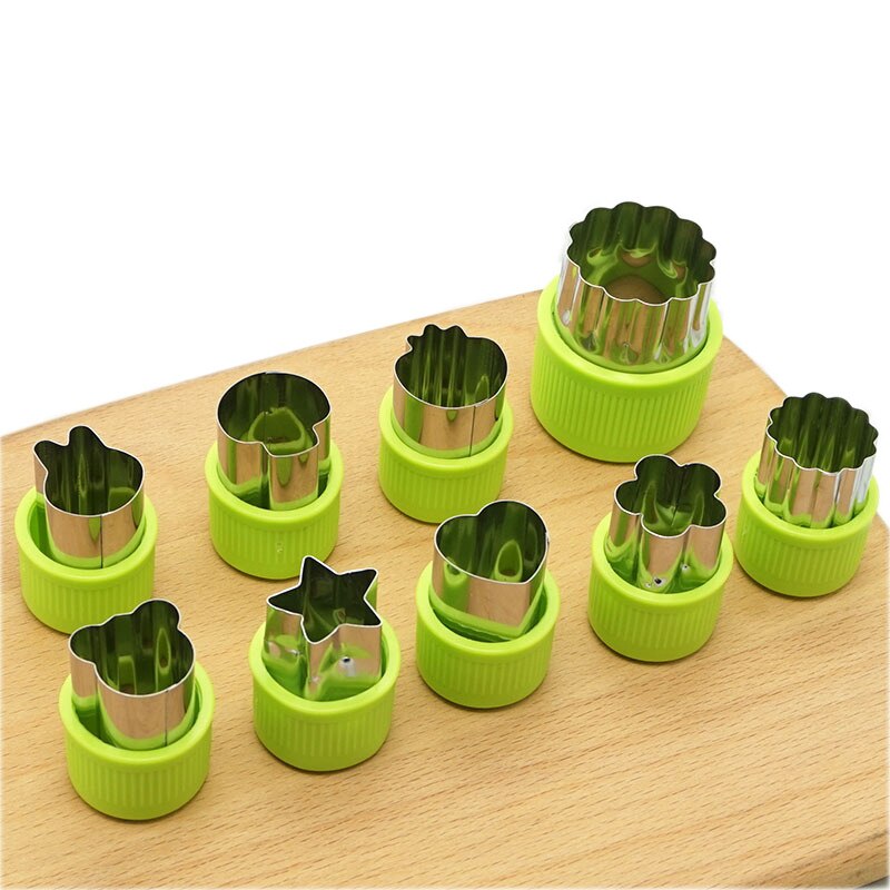 Rice Vegetable Fruit Cutter Mold 9Pcs/set Flowers Cartoon Cutter Mold Stainless Steel Cake Cookie Biscuit Cutting Shape Tools