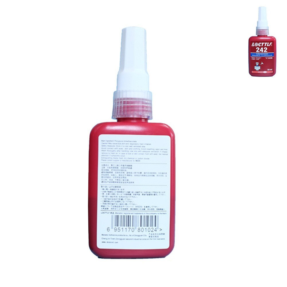 Sellador adhesivo anaeróbico de fuerza media, sellador de rosca de Metal para Taller, 50ML, 242