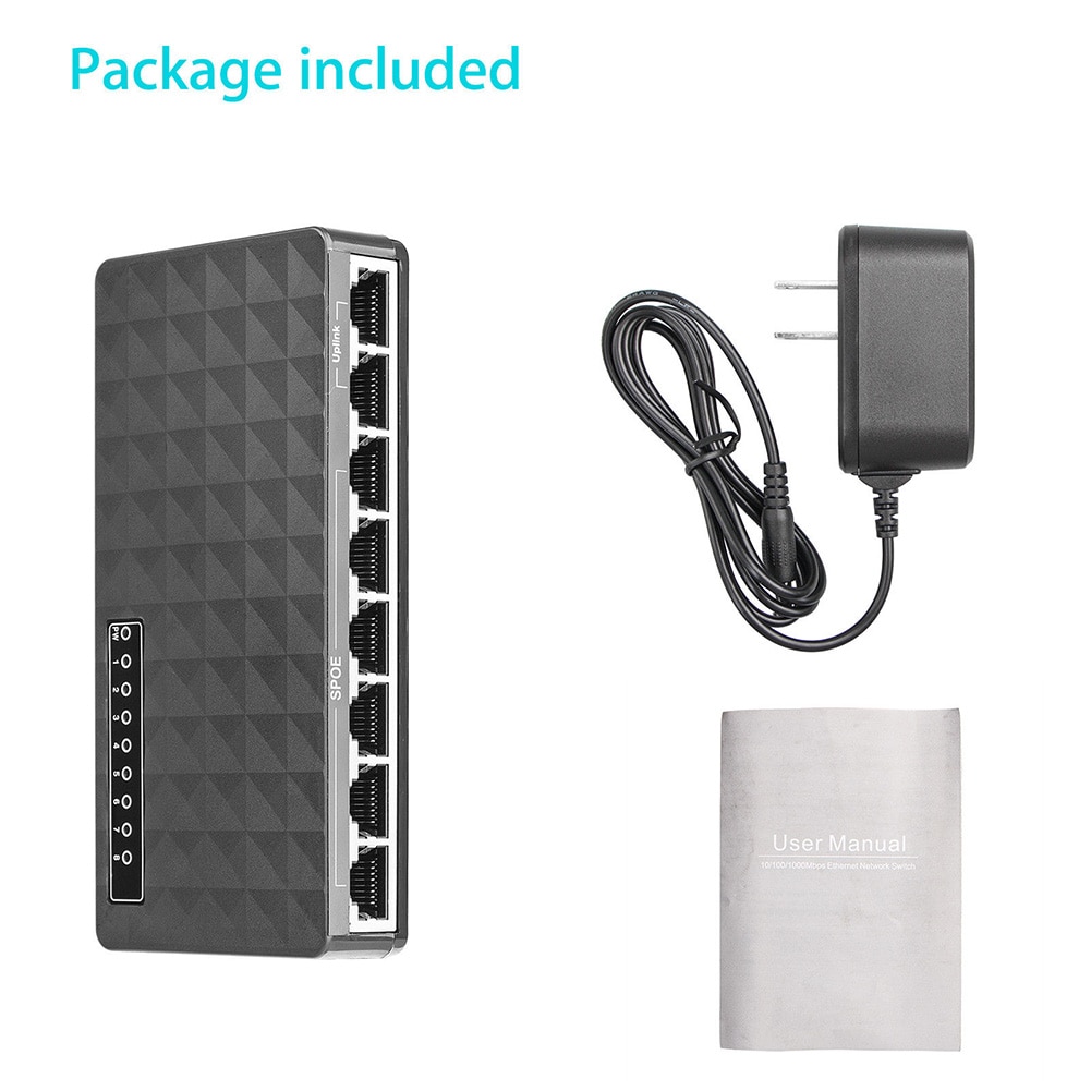 10/100 Mbps 8 Port Fast Ethernet LAN Desktop RJ45 Networks Switch Hub Adapter EM88