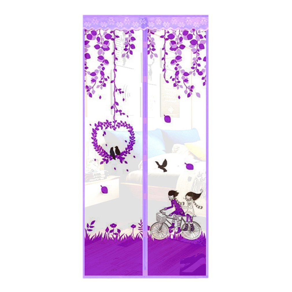 Hands-free Magnetic mosquito net door net Anti fly insect mosquito door screen Anti-Mosquito Magnetic curtain mesh for door: 90x210cm purple 1
