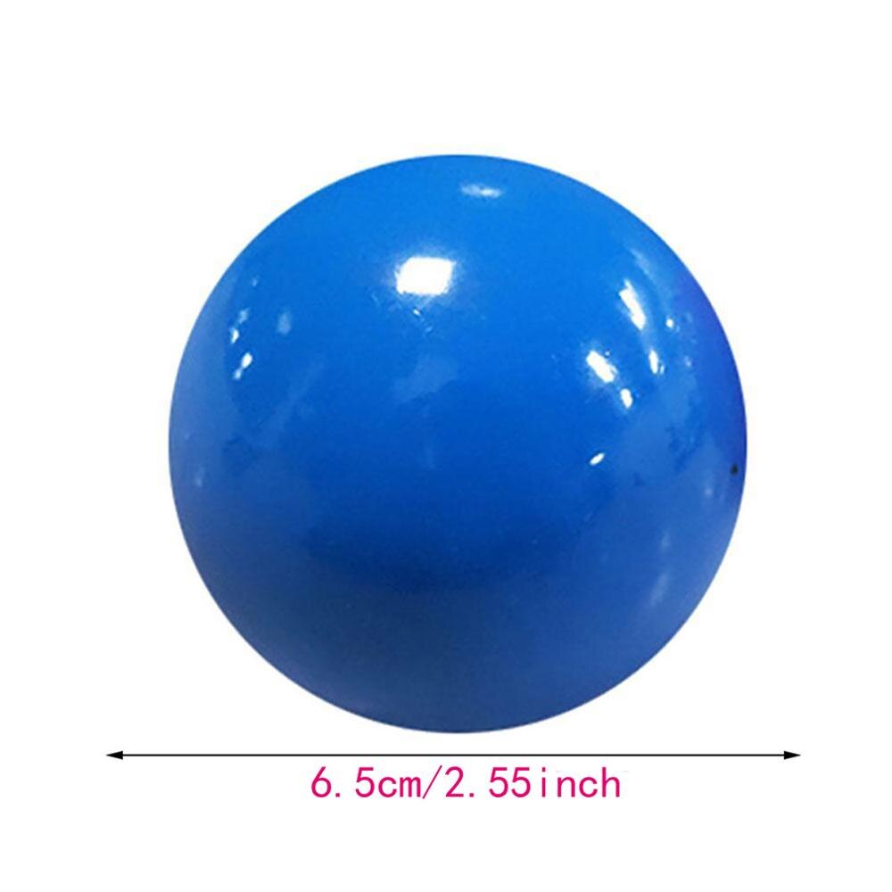 4Pcs Stick Wand Ball Fluoreszierende Squash Weihnachten Klebrige Ziel Ball Dekompression Werfen Zappeln Spielzeug Kinder Neuheit Stress Relief: 65mm Blue