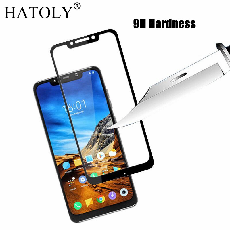 2PCS Gehard Glas Voor Xiaomi Pocophone F1 Screen Protector Xiaomi Little F1 Volledige Cover Xiaomi Pocophone F1 3D Gebogen rand Film