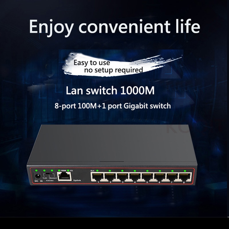 8-port 100/1000M Gigabit Switch Lan Splitter RJ45 Hub 8+1Port 1G Vlan gigabit ethernet switch LAN Ethernet Fast Full Half duplex