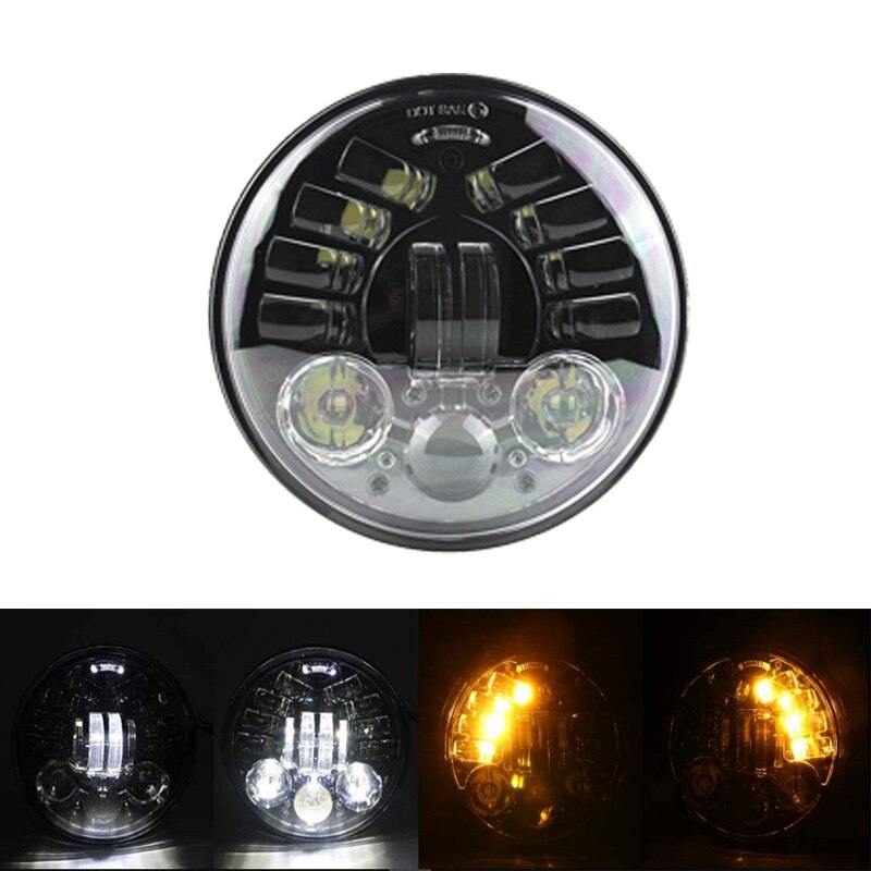 neue stil Chrom 5,75 Zoll LED Scheinwerfer 5 3/4 "LED DRL 50W motorrad scheinwerfer für Sportster 883 XL883 FXCW