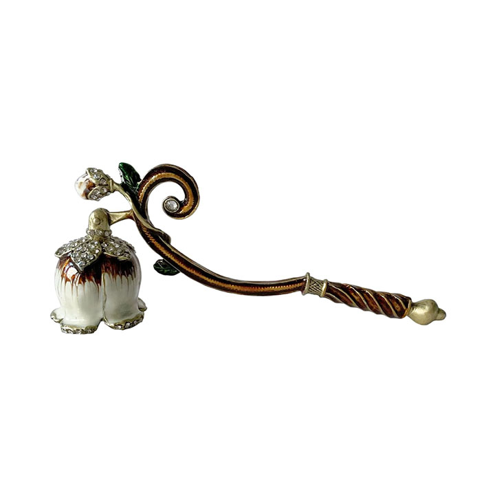 Vintage Flower Candle Snuffer Decorative Candle Extinguisher Flame Safely Long Handle Putting Out Fire Candle Extinguishing Tool: MULTI