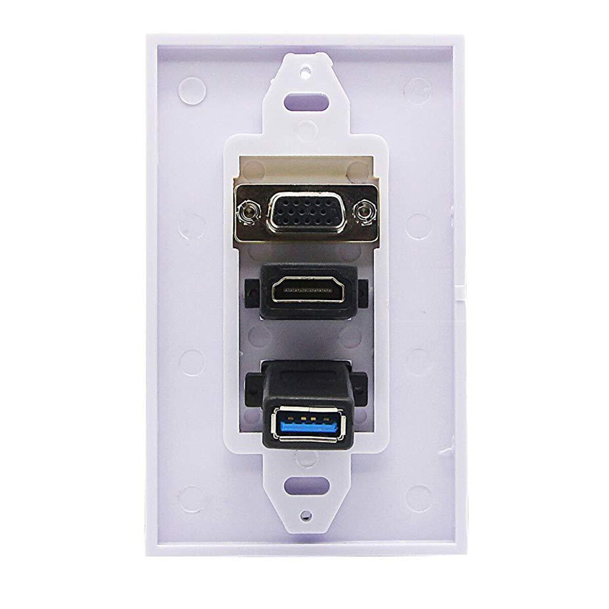 Hdmi Vga USB3.0 Wandplaat Composiet Jack Outlet Wall Plate Ondersteuning Hdtv 1080P Abs