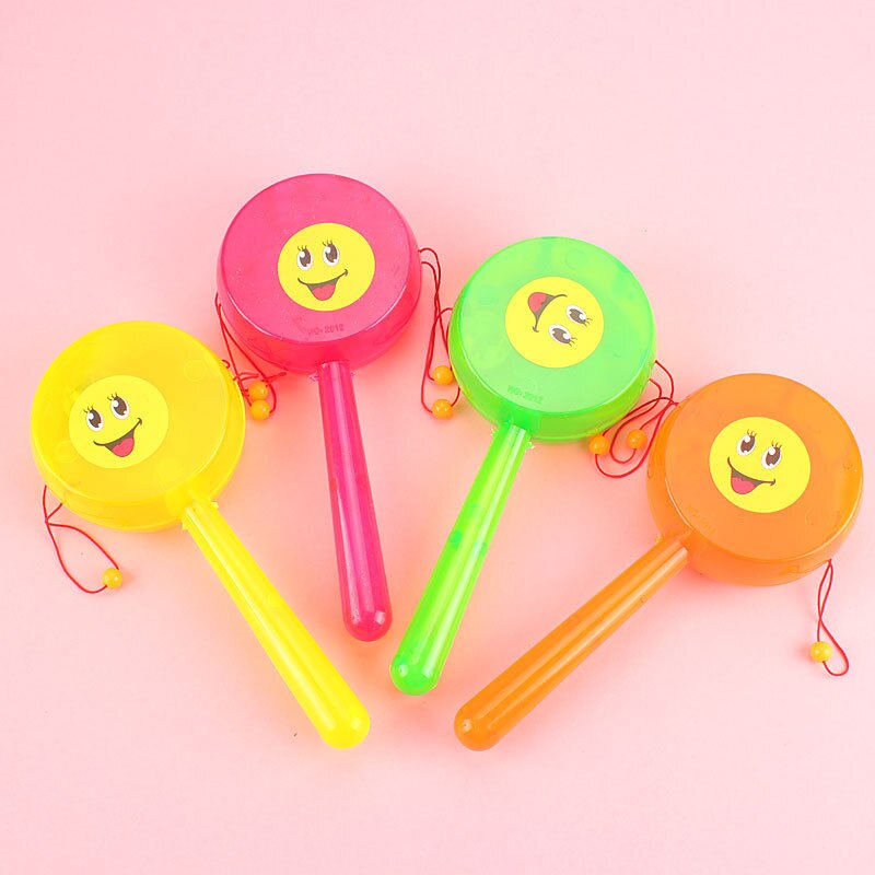 Children Baby Educational Baby Toys Drum-shaped Rattle Shining Expression Classic Rattle Traditional Plastic Rattle Toy