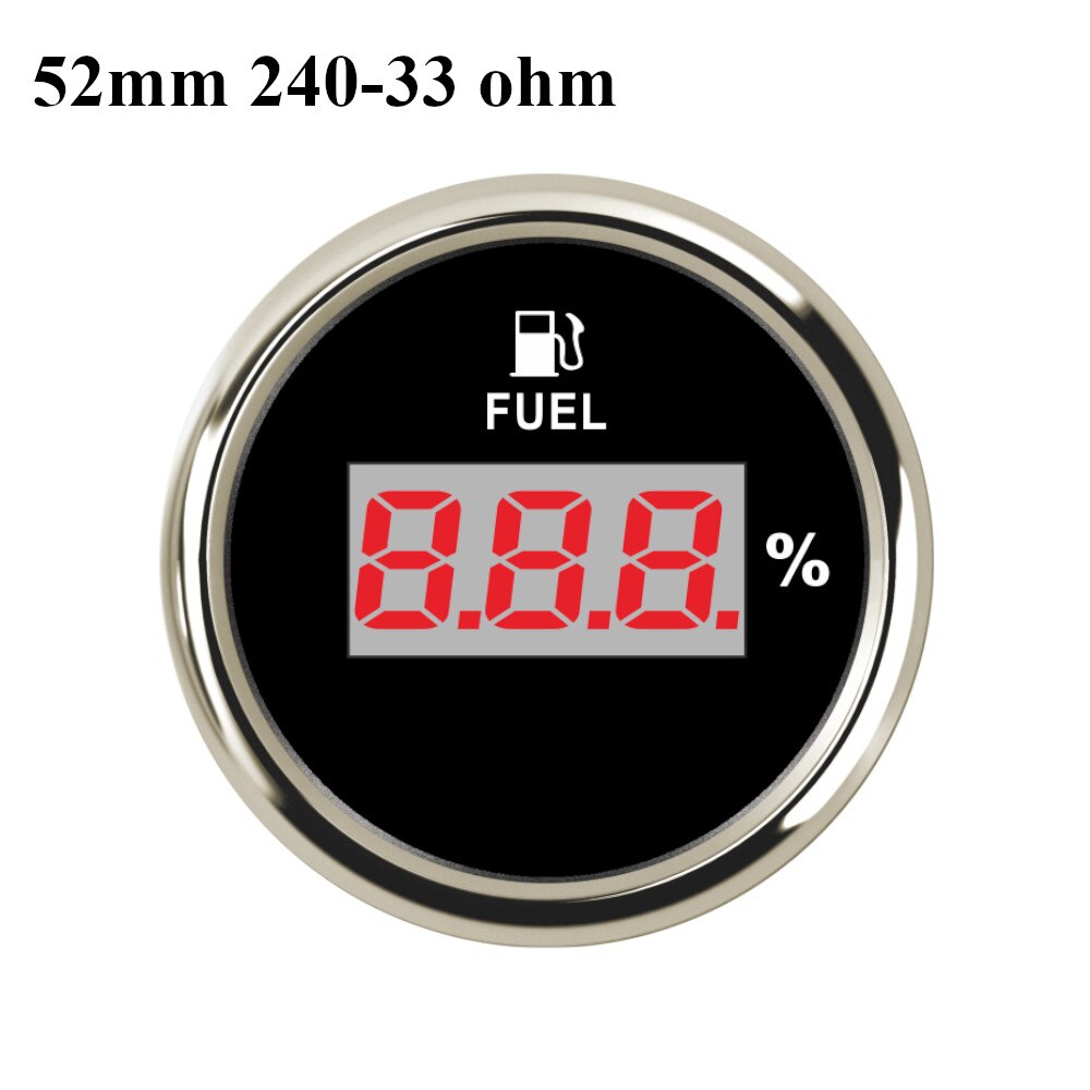 2''52mm Lcd Display Digitale Brandstofmeter Meter 240 ~ 33ohm /0 ~ 190ohm Olie Meter Indicator Met Rode backlight Voor Auto Boot 9-32V: BS 240-33ohm
