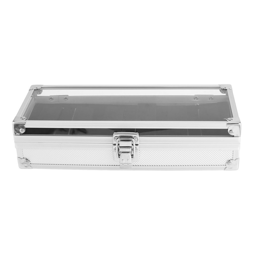 6 Grid Insert Slots Sieraden Horloges Toon Storage Box Case Aluminium Horloge Doos Sieraden Decoratie Organizer