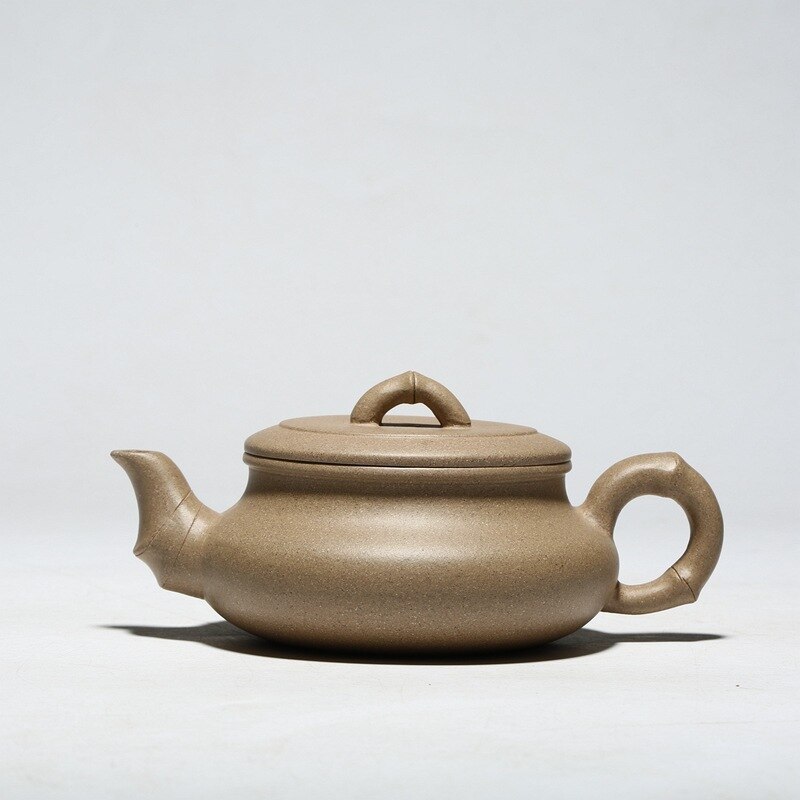 Yixing lila lera tekanna platt bambu kung fu vattenkokare zisha te skickar låda