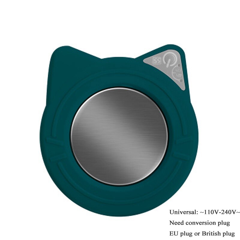 Nette Katze Kaffee Becher Wärmer Pad & Tassen Elektrische Leistung Tasse Wärmer Wärme Getränke Becher matt warm Halten Kaffee Tee elektrische Heizung Pad: Grün Pad