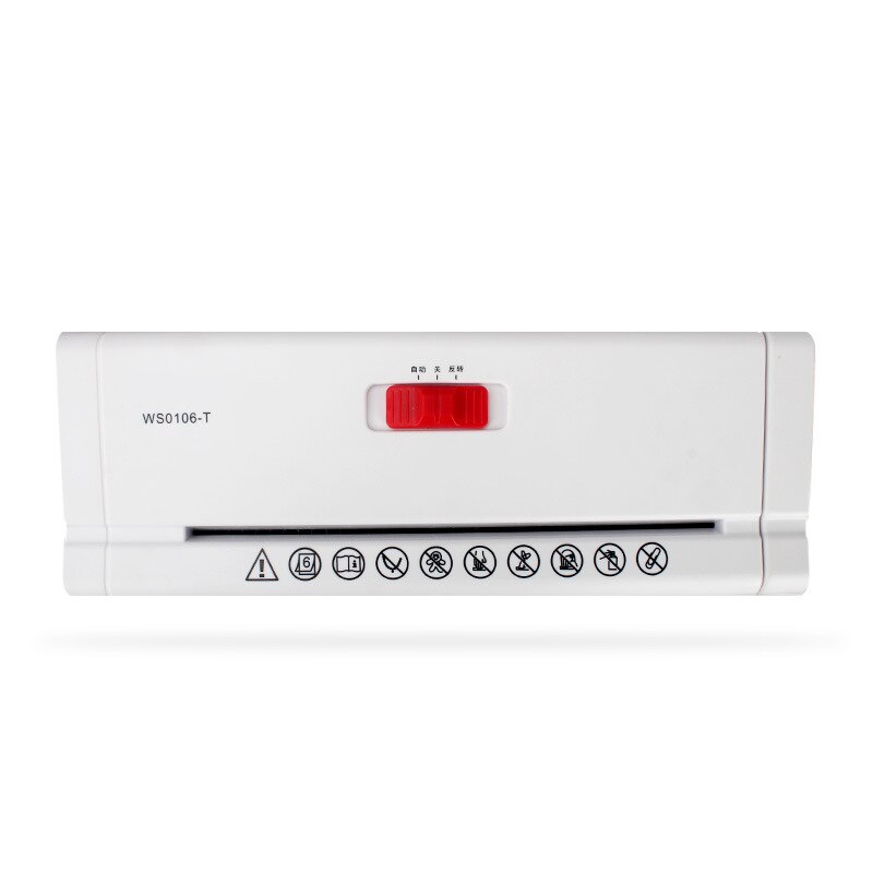 WS0106-T Small Office Automatic Paper Shredder 220V High Power File Shredder Household Paper Crusher 6 A4 (Sheet / Time)