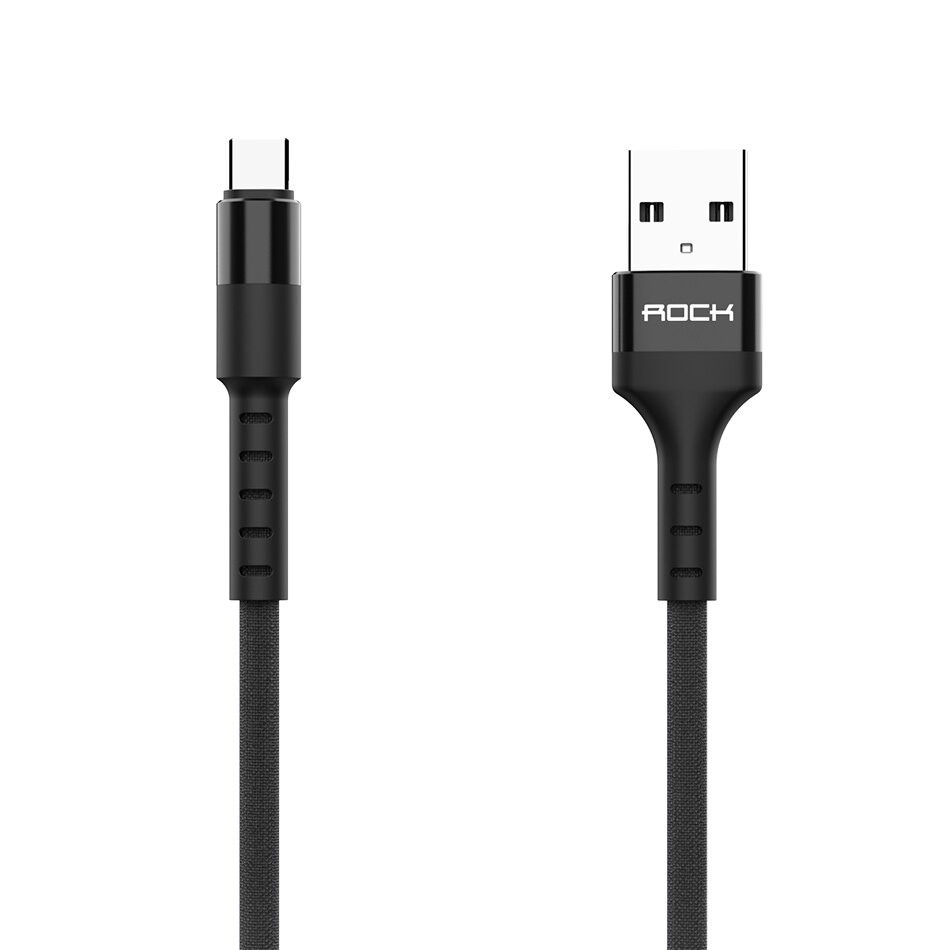 Rock Usb Type C Kabel Voor Samsung S9 S8 Qc 3.0 Snel Opladen Type-C Mobiele Telefoon Draad Usb C Koord Voor Xiaomi Redmi Note 7 8 10: Grijs / 2M