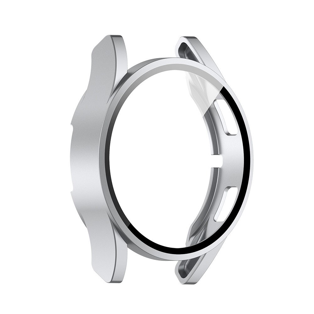 Szkło hartowane etui na komputer do Samsung Galaxy Watch 4 Watch4 40mm 44mm SmartWatch osłona ekranu odporna na wstrząsy osłona ochronna Funda: Silver / 40mm