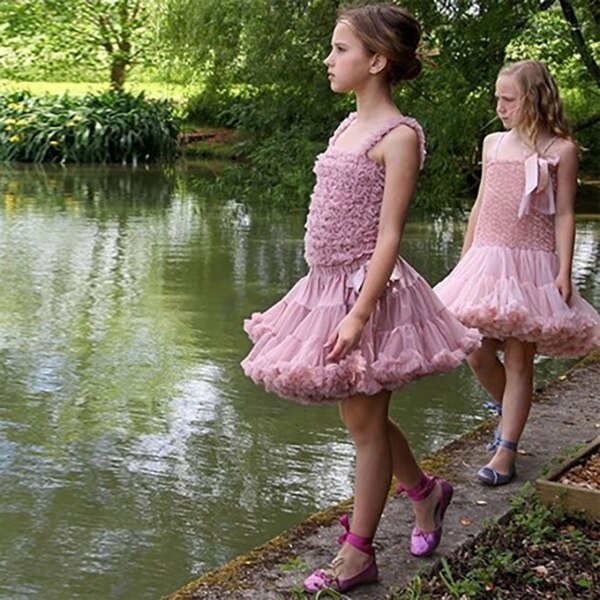 Sommer låve Vest søt tutu prinsesse blondere tank topp lolita smålåve jenter låve mesh volanger topper baby låve klær tenåringe tank