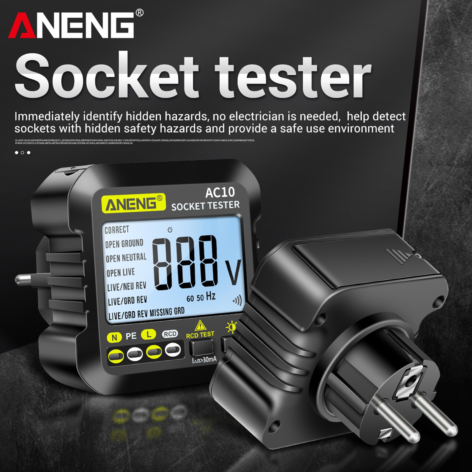 Digital Socket Tester ANENG AC10 Household Plug De... – Grandado