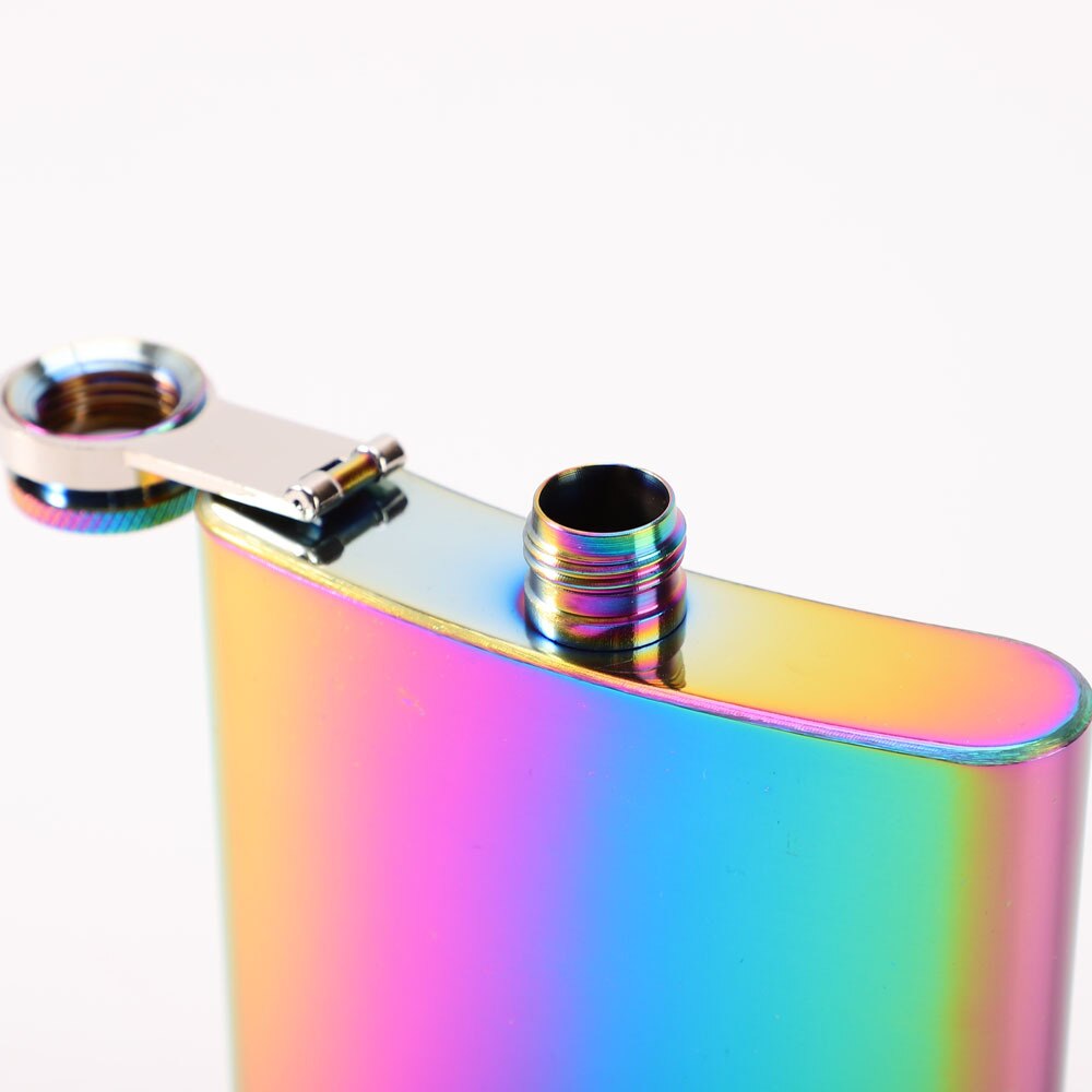 Portable 6oz Stainless Steel Hip Flask Pocket Hip Flask Alcohol Whiskey Drink Hip Flask Screw Cap Colorful