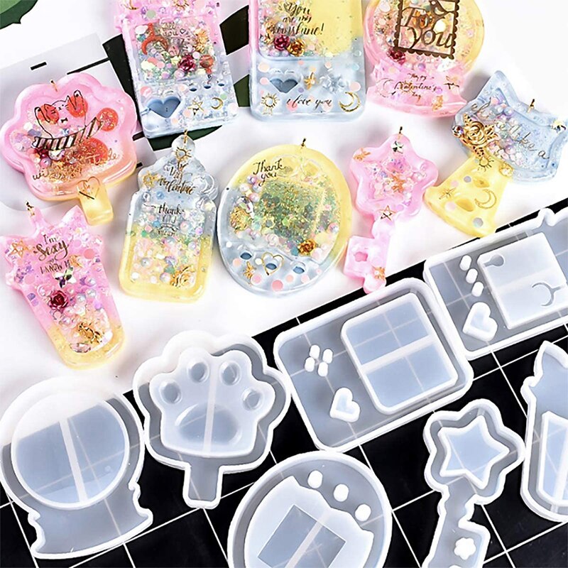 Quicksand Katze Pfote Spiel Epoxy Harz Form Shaker Silikon Form Charme, Der Kawaii Harz Kunst Liefert Quicksand Epoxy UVMoulds