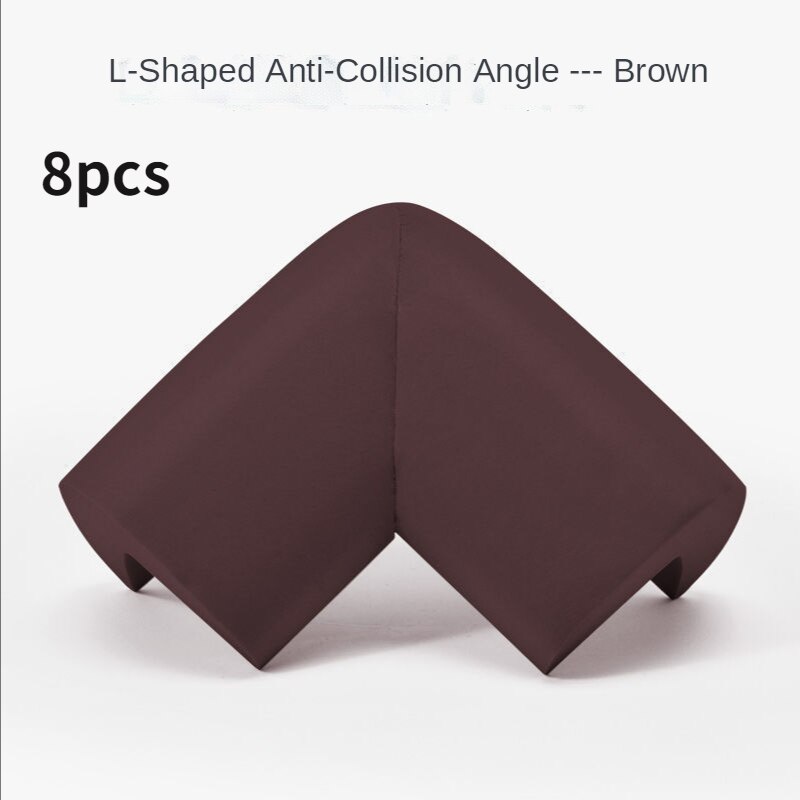 Protector de esquinas de seguridad para bebés, protección para niños, muebles, protección de ángulos, cinta protectora para esquinas de mesa de seguridad para niños: 8PCS Angle brown