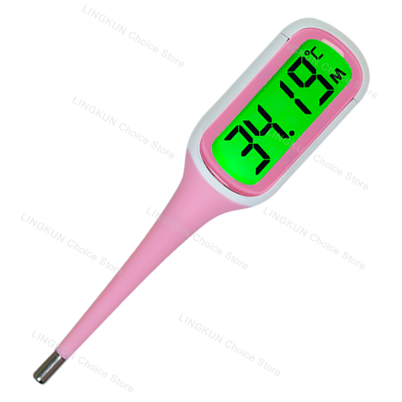 Termómetro rápido de silicona 8S para fiebre, termómetro Digital infrarrojo para el cuerpo Basal, pantalla LED de temperatura Rectal para axila Oral: orange