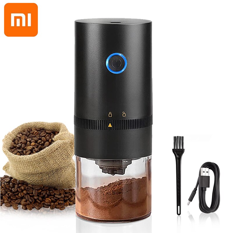 Xiaomi-molinillo de café eléctrico portátil con ajuste de molienda ajustable, molinillo de cerámica cónica pequeña recargable por USB tipo C
