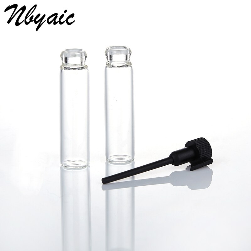 50 st 1 ml 2ml plaststav glas litet prov tom flaska eterisk olja provrörsflaska parfym droppflaska mini tom flaska
