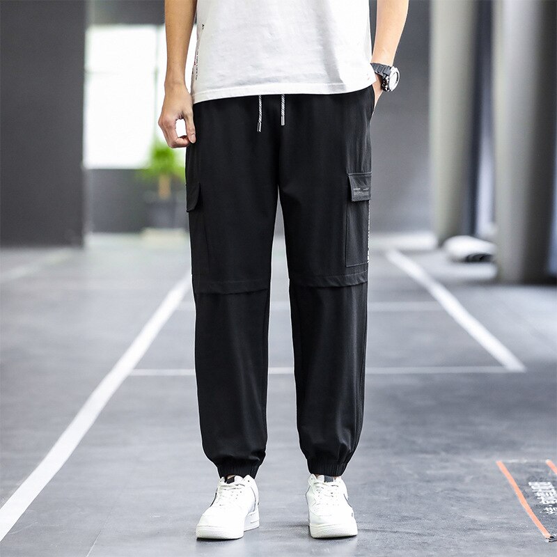 Joggers juveniles de verano para hombre, pantalones de chándal informales, elásticos, hasta el tobillo, holgados, deportivos, de talla grande 8XL 7XL
