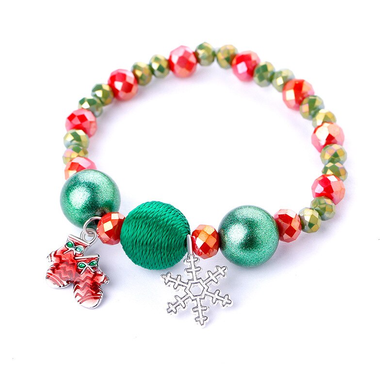 DoreenBeads Christmas Dainty Bracelets Delicate Beaded Bracelet Jewelry For Christmas Party Kids ,1 PC: 2