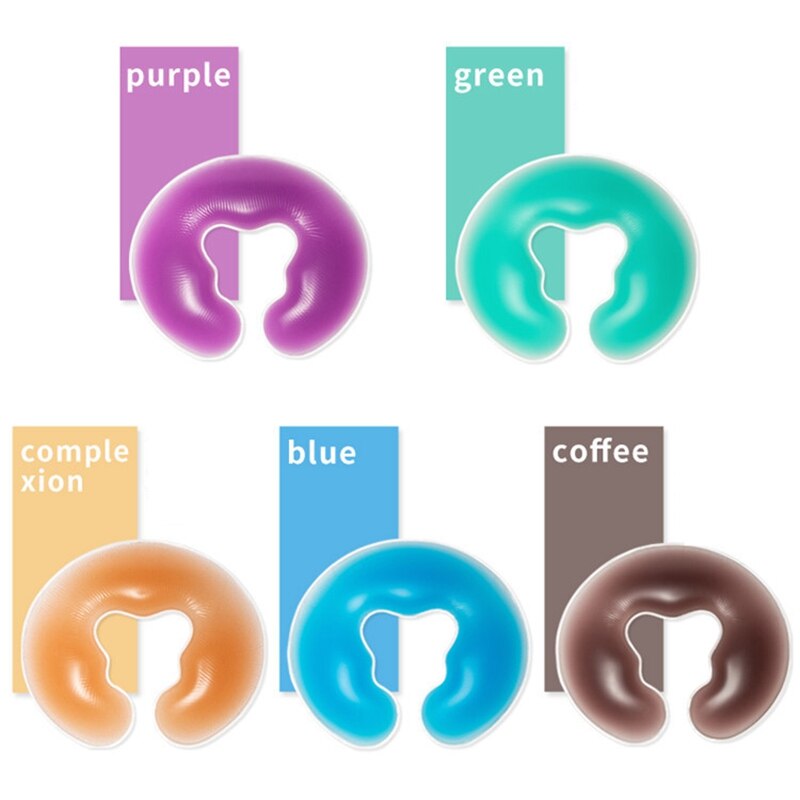 1pcs 650g Soft Silicon Spa U Shape Massage Pillow Spa Gel Pad Face Relax Body Massage Cradle Cushion Health Care