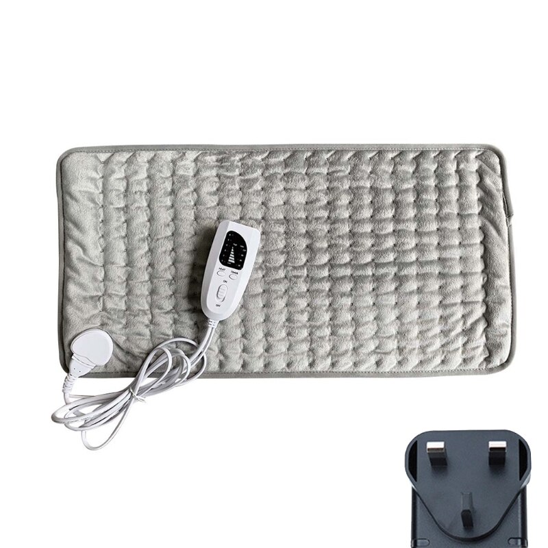 Jet électrique de couverture chauffante, couverture électrique de flanelle de 30 "x 16" avec 6 niveaux de chauffage et 4 réglages de minuterie arrêt automatique,: Argent