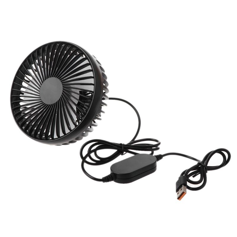 Ventilador de ventilación Universal para coche, dispositivo de ventilación eléctrico con 3 velocidades, ángulo ajustable, rotación de 360 grados, 5V, USB, interruptor de encendido y apagado