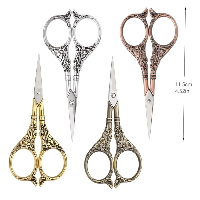 SHWAKK 1PCS Embroidery Scissors Multicolor Antique Thread Cutter Retro Scissor Stainless Steel Suitable for Fabric