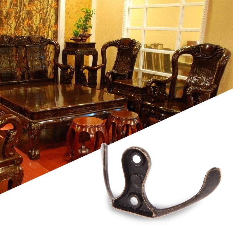 Ganchos antiguos Vintage de puerta de aleación de Zinc para ropa abrigo sombrero bolso colgador de toallas Gancho Doble Retro para pared de baño: 02