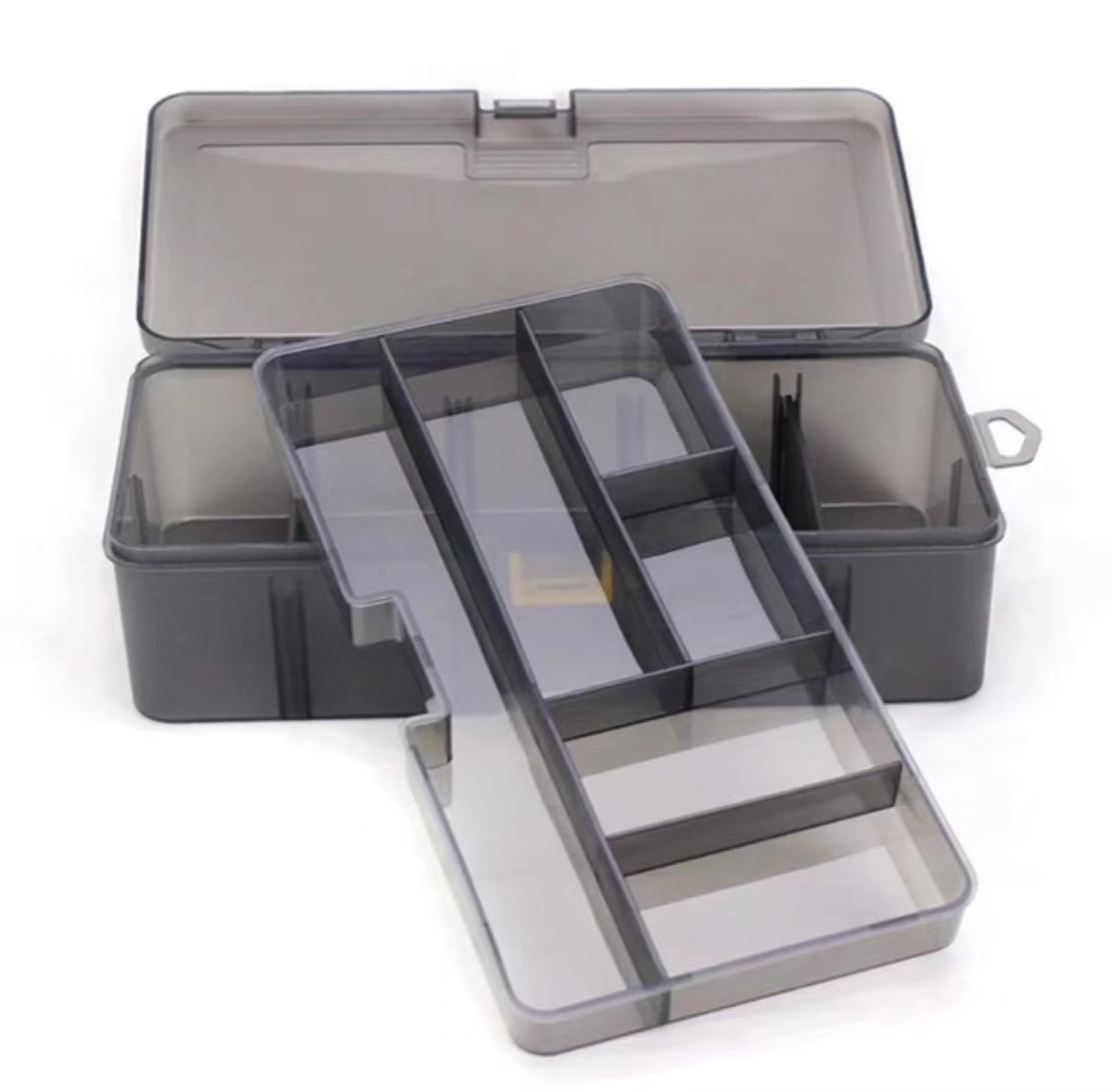 Multi-division Dual Layer Tool Storage Box Multifunctional Organize Fishing Lure
