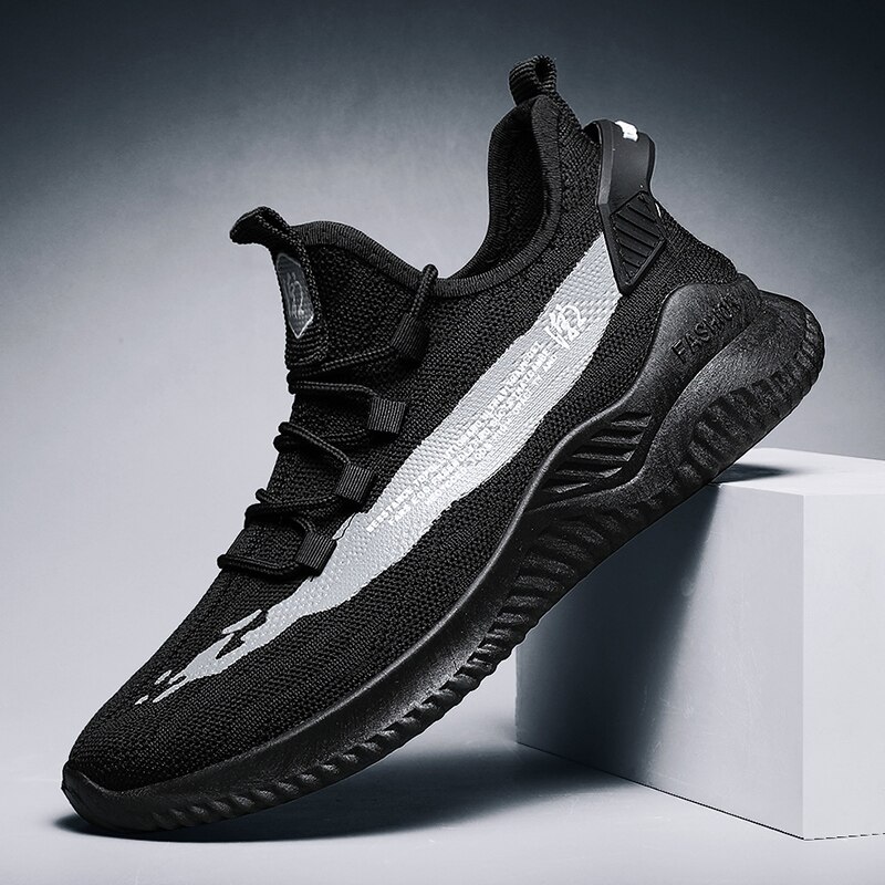 Sneakers heren casual schoenen lichtgewicht sneaker veterschoenen heren sneakers herfst casual leren platte schoenen lage heren sneakers: Zwart / 6