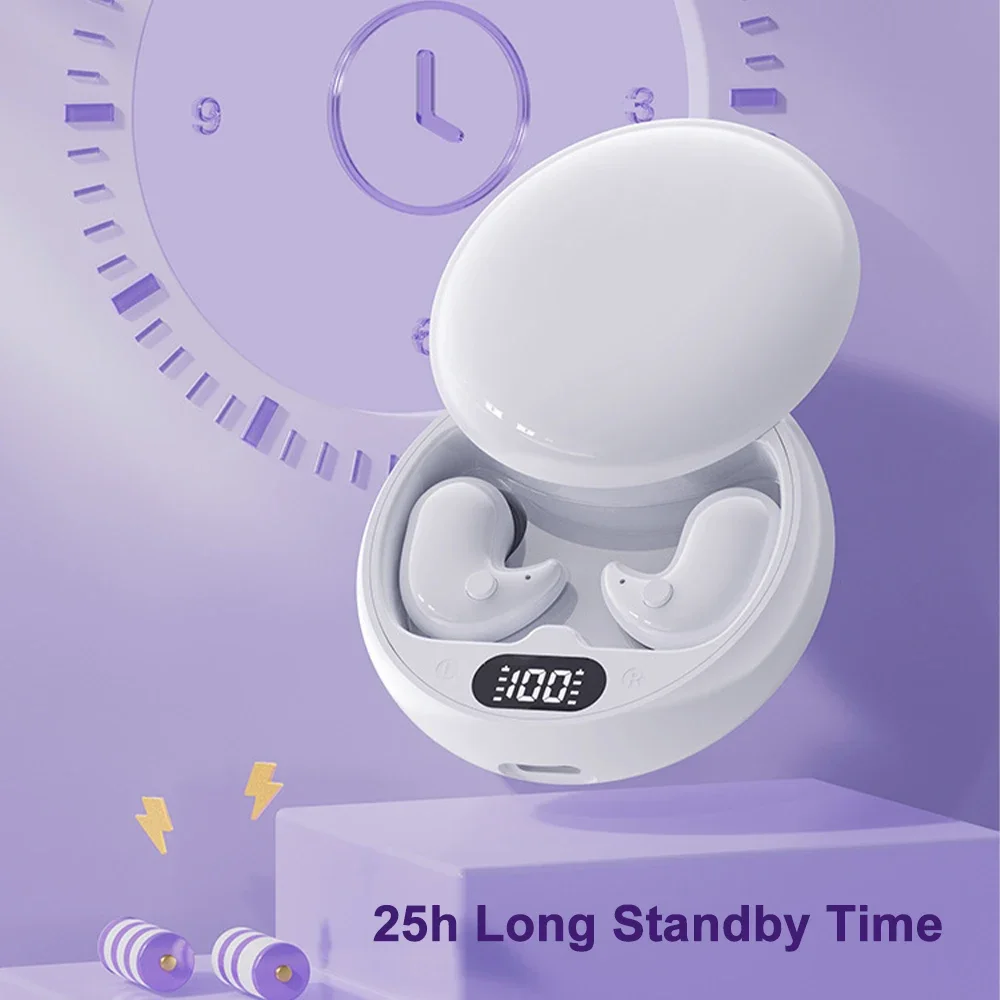 2025 Mini Diepe slaap Oordopjes Bluetooth 5.3 Waterdichte Oortelefoon Ruisonderdrukking Verborgen Sport Headset Onzichtbare Slaap Koptelefoon