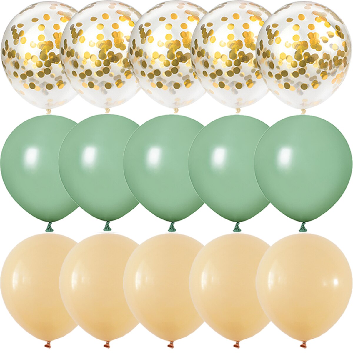 Globos dorados para de cumpleaños, color verde aguacate, confeti metálico para Baby Shower, boda, aniversario, Globos de boda, decoraciones: Transparente