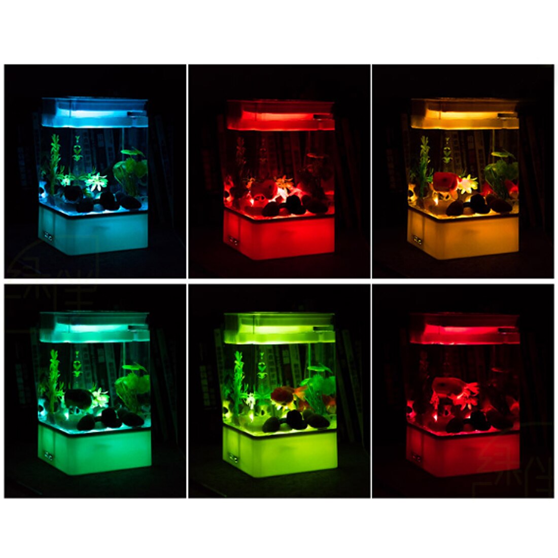 No-need Change Water Lazy Mini Fighting Fish Tank Standard Configuration with Colorful Lighting Effect