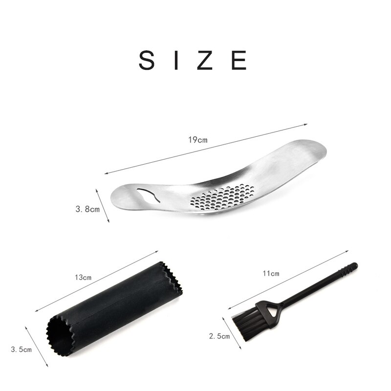 Garlic Press Multifunction Bottle Opener Roller Brush Set Cut Crusher Peeler Chop Vegetable Tool Accessories Gadget For Kitchen
