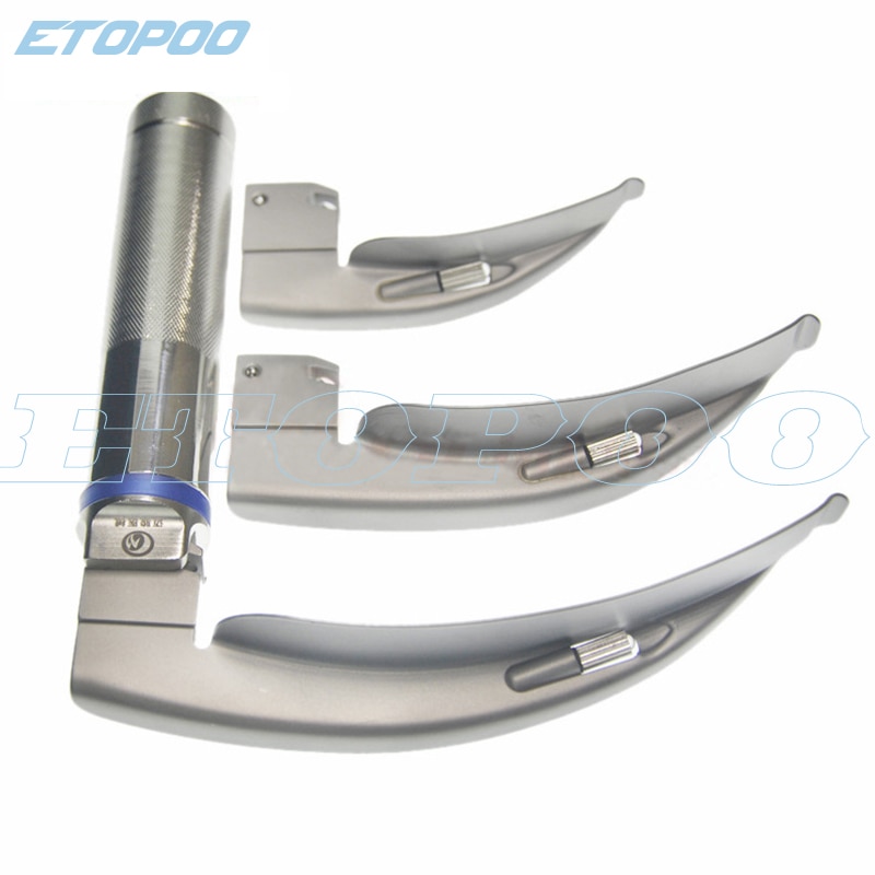 Espejo de acero inoxidable para intubación, laringoscopio, laringoscopio de fibra óptica para adultos y niños