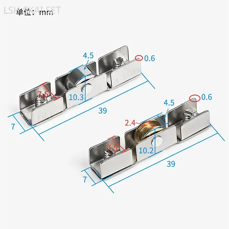 10Pcs Aluminum Alloy Window Pulley Sliding Door Window Wheel Glass Window Track Roller Furniture Hardware Accessories