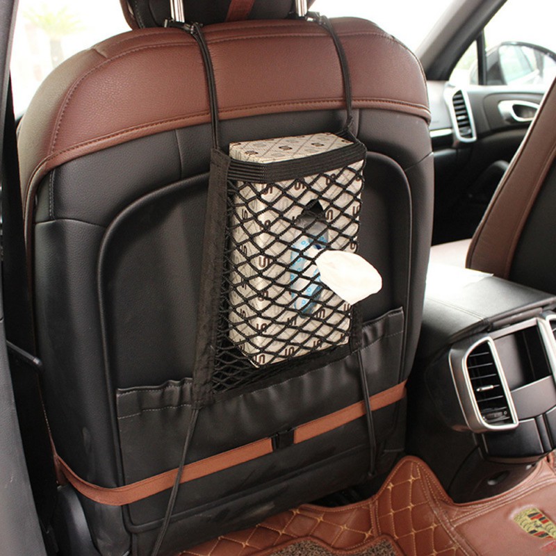30*25cm Auto Organizer Seat Terug Storage Elastische Auto Mesh Netto Zak Tussen Tas Bagage Holder Pocket voor auto Voertuigen