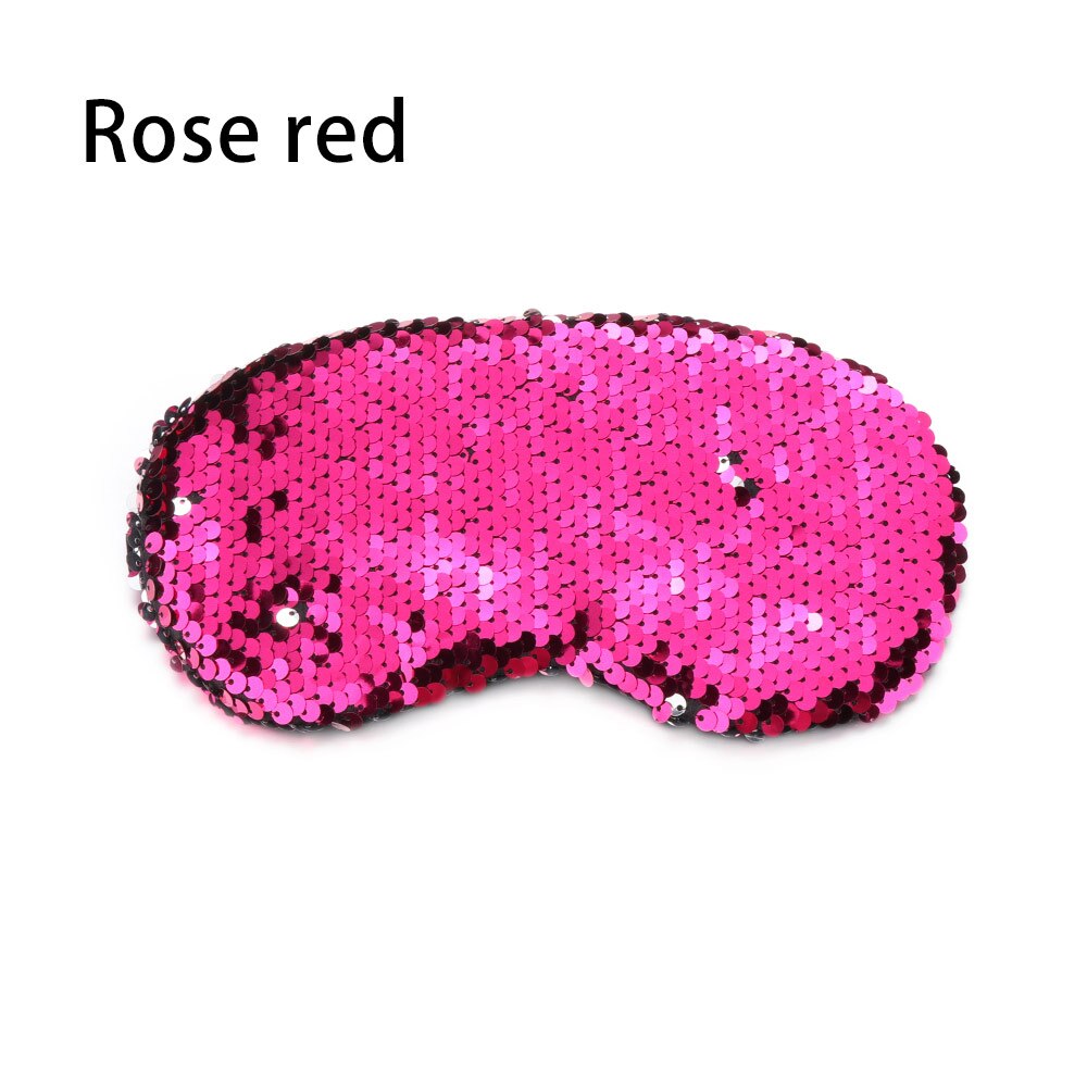Glitter Sequin Eyes Mask Eyeshade Mermaid Sleeping Mask Eye Cover for Travel Relax Blindfold Shades Party Masks: rose red
