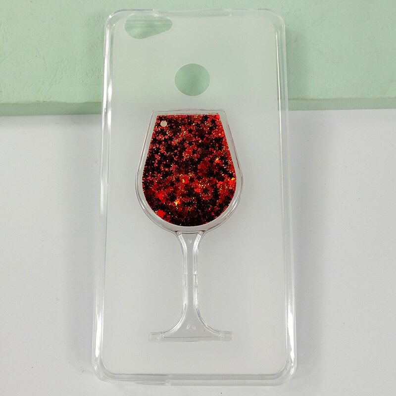 Quicksand Rhinestone Rode Wijn Glas Patroon Beschermhoes Voor Dexp Ixion MS255 Cover Soft Tpu Siliconen Back Cover: red