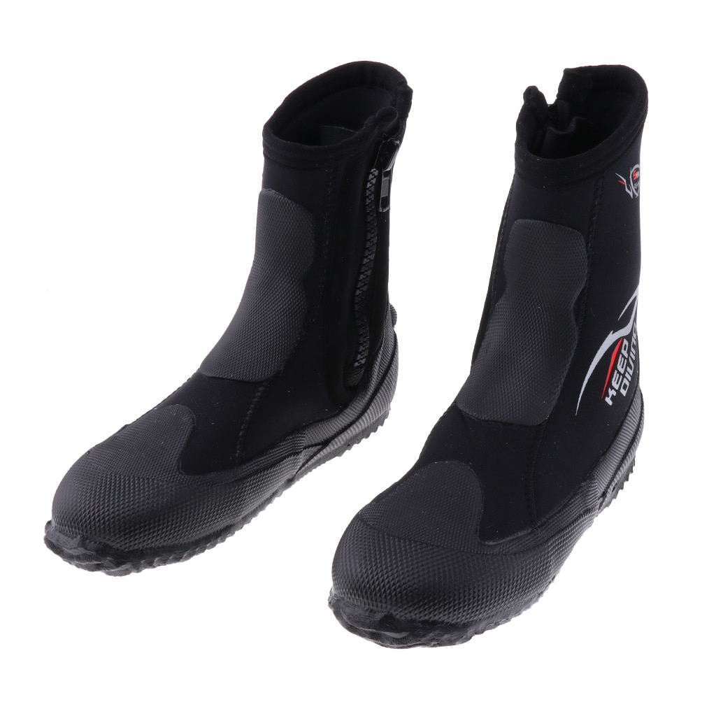 Unisex 5mm premium neopren hi top våddragter lynlås støvle dykkerstøvler vandsport snorkel støvletter sko til mænd kvinder