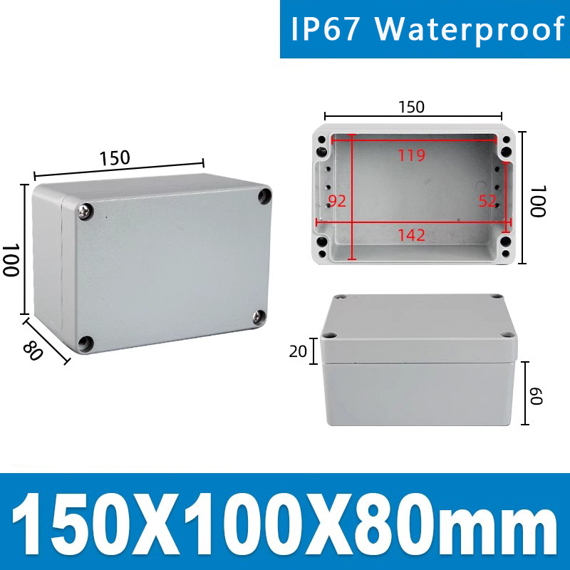 Boîtier en aluminium extérieur IP67 boîtier électrique étanche extérieur scellé projet boîtier d'instrument boîte de jonction industrielle: Violet