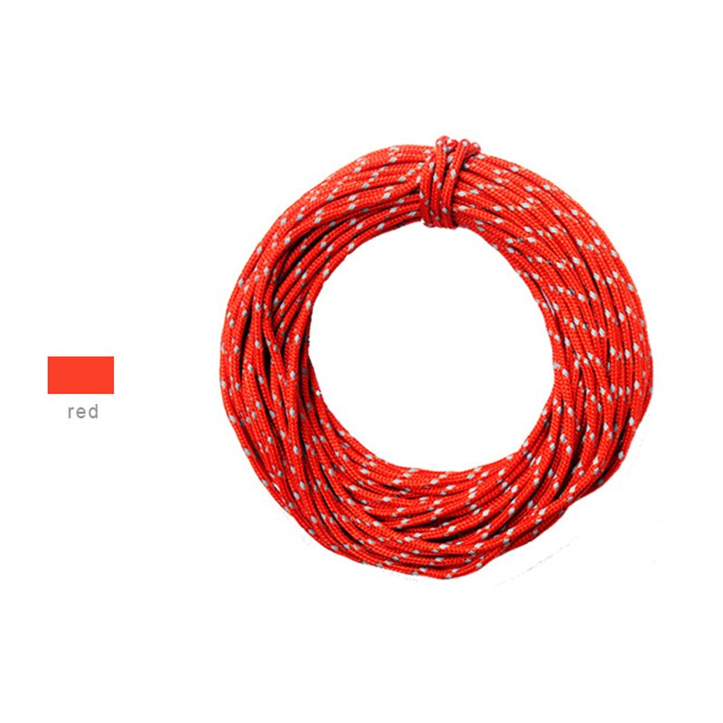 Corde de tente paracorde réfléchissante, 2.5mm, multifonctionnelle, audacieuse, fixe, corde à linge réfléchissante, polyvalente, 50 pieds: Red