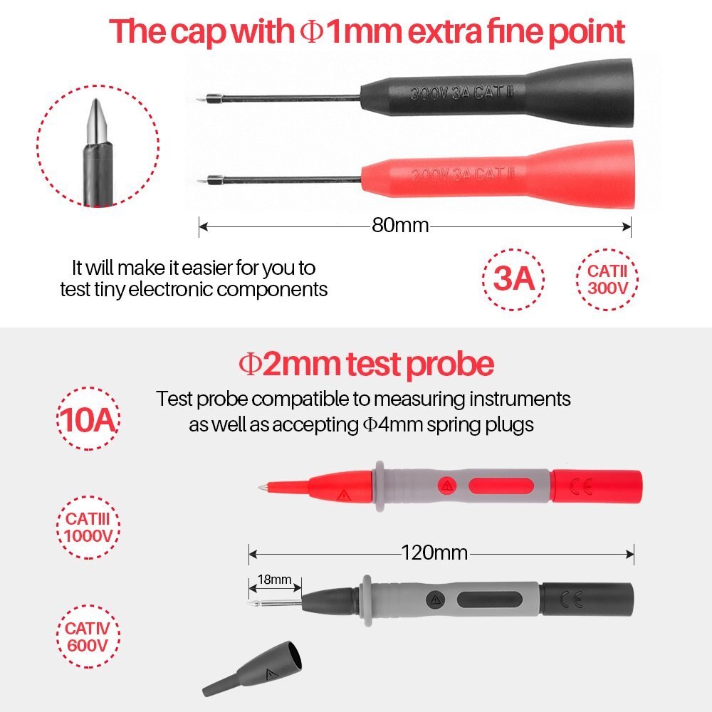 BMBY-Test Leads Kit, Digital Multimeter Leads, Electronic Diagnostic Set including Alligator Clips,Test Extension