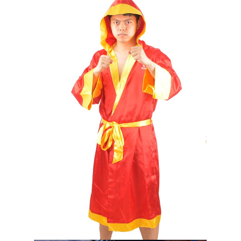 Adult Men Boxing Uniform Fight Competition Ring Match Costumes Chinese Kung Fu Outfit Training Pugilism Wushu Tai Chi Clothes: Yellow / S(120-140CM)