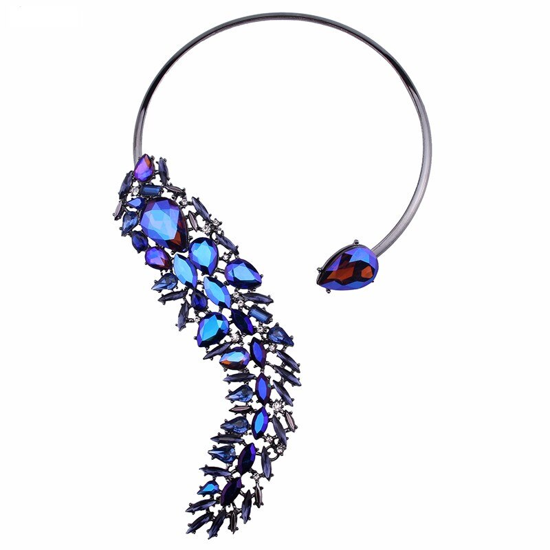 Girlgo Luxury Multicolor Crystal Snake chokers Necklace For Women Classic Stone Torques Necklaces Bohemia Party Collar Jewelry: 1